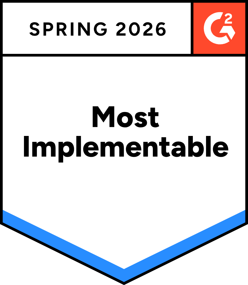Most Implementable G2 Award Badge