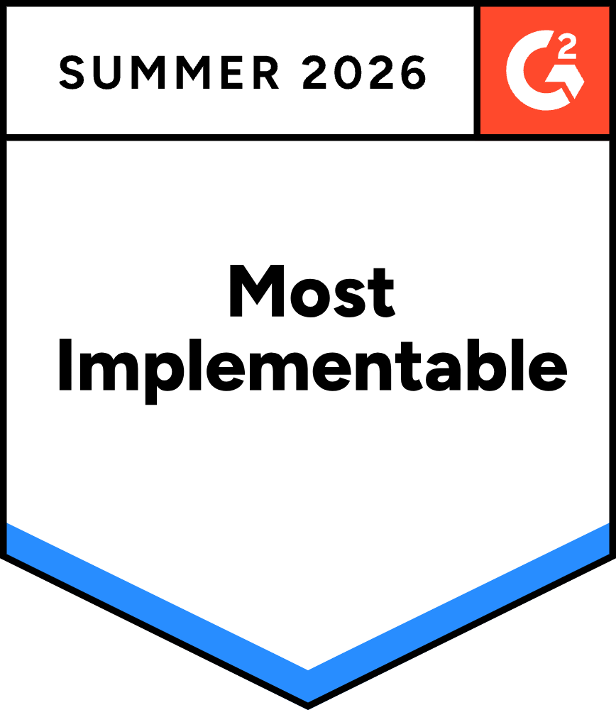 Most Implementable G2 Award Badge